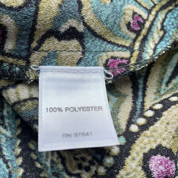 J Jill Purple/Blue Tiered Paisley Blouse MP - Picture 6 of 6